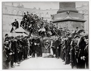 Federes Before the Vendome Column During the Commune by Bruno Braquehais